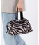 E/W CITY DRAWSTRING BAG  アップタウンラフィアゼブラ/ブラック