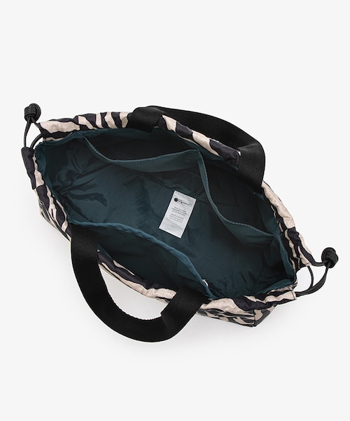 E/W CITY DRAWSTRING BAG アップタウンラフィアゼブラ/ブラック 