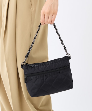 CHAIN COSMETIC CLUTCH オニキスチェーンキルト｜レスポートサックの 