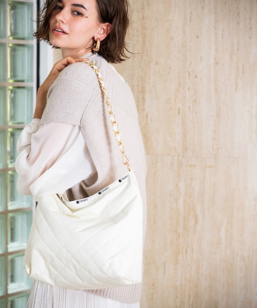 CHAIN MED ZIP SHOULDER サンドバーチェーンキルト｜レスポートサック