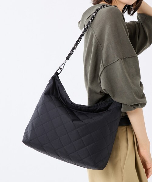 CHAIN MED ZIP SHOULDER オニキスチェーンキルト｜レスポートサックの