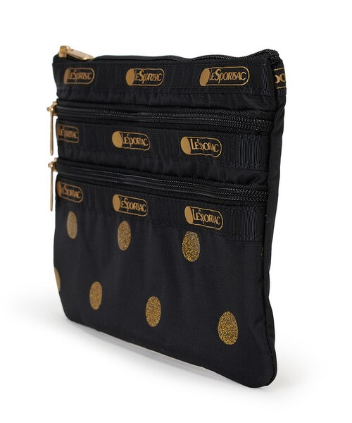 3ZIP COSMETIC ゴールドグリッタードッツ｜レスポートサックの通販