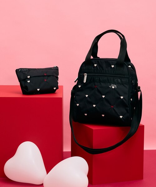 N/S MINI SATCHEL レッド/ホワイトハートEMB｜レスポートサックの通販