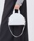 ROUND SM SATCHEL ホワイトグリマーシャイン