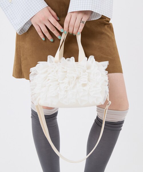 RUFFLE EVERYDAY SM SATCHEL メレンゲレースラッフル