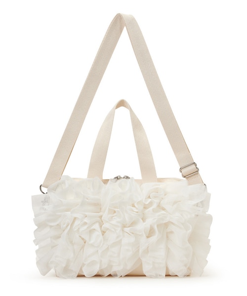 2561　レア　レスポートサック　スモールキャリーダッフル　メレンゲ　新品 RUFFLE EVERYDAY SM SATCHEL メレンゲレースラッフル