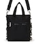RUFFLE MINI N/S TOTE ブラックレースラッフル