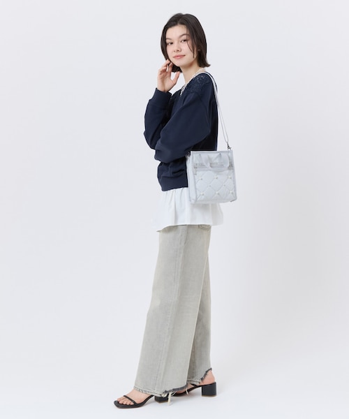 MINI N/S TOTE W/ PEARLS ミストグレーパール｜レスポートサックの通販
