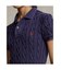スリム フィット ケーブルニット ポロシャツ