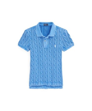 スリム フィット ケーブルニット ポロシャツ｜ポロ ラルフ ローレンの 