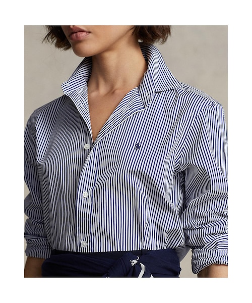 極美品 現行モデル ポロラルフローレン ストライプド コットンシャツ ポニー刺繍 ストライプド コットン シャツ｜ポロ ラルフ ローレンの通販｜&mall