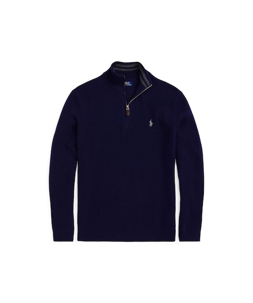 百貨店購入 ポロラルフローレン ウールカシミヤ クォータージップ セーター L ウールカシミヤ クォータージップ セーター｜ポロ ラルフ ローレンの