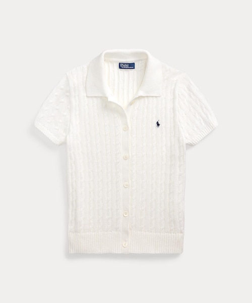 ケーブル コットンショートスリーブ Polo カーディガン　ポロラルフローレン ケーブル コットン ショートスリーブ Polo カーディガン | ラルフ