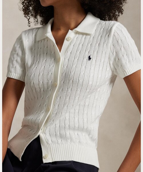 ケーブル コットン ショートスリーブ Polo カーディガン｜ポロ ラルフ