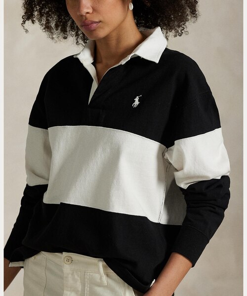 BRIEFING カラーブロック ポロシャツ 新品 カラーブロック コットン ジャージー ラグビー シャツ｜ポロ
