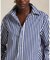 オーバーサイズ フィット ストライプド コットン シャツ
