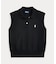 コットン クロップド スリーブレス ポロ セーター