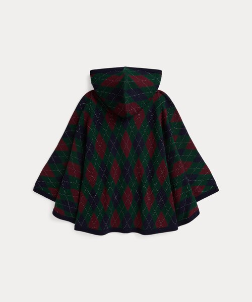 Ralph Lauren ウールポンチョ バッファローチェック ガールズ 7才~16才)アーガイル ウール フーデッド ポンチョ