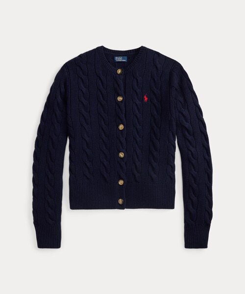 【カシミヤ 100%】Polo by Ralph Lauren カーディガン ケーブルニット ウールカシミヤ カーディガン（カーディガン