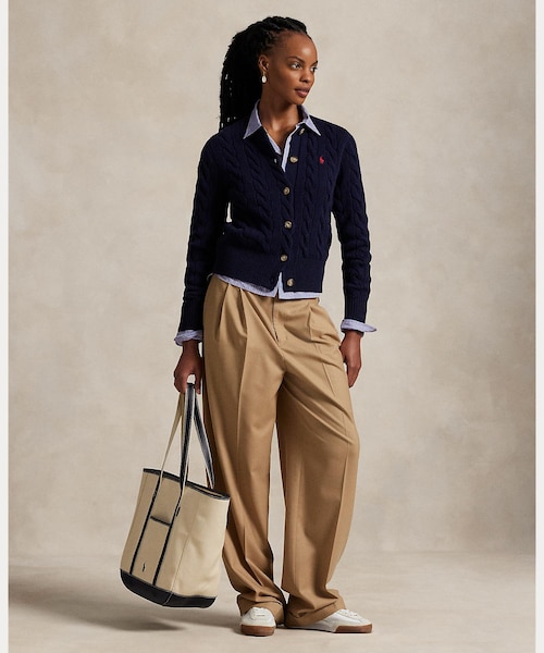 はやはる　新品　カシミヤ混　ラルフローレン ケーブルニット カーディガン ケーブルニット ウールカシミヤ カーディガン｜ポロ ラルフ