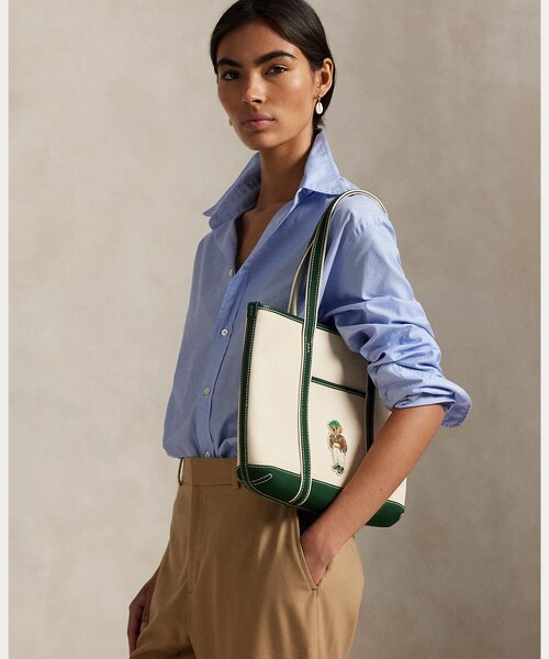 Polo ベア キャンバス スモール ショッパー トート｜ポロ ラルフ 