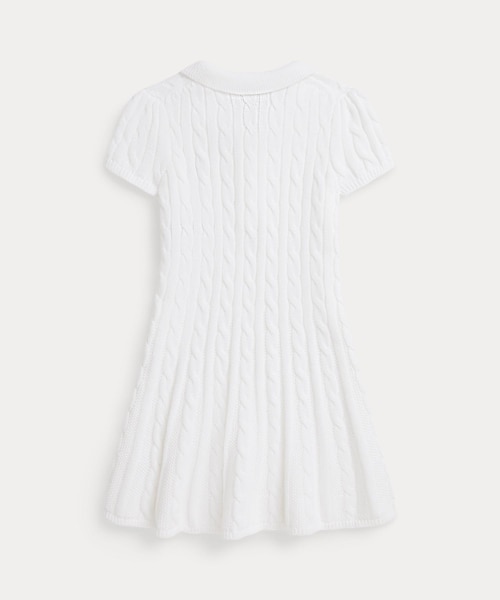 ガールズ 2才～6才)ケーブルニット コットン Polo セーター ドレス