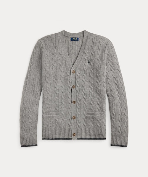 バーバリー★ケーブルニット カーディガン カシミヤ ウール ホースロゴ 刺繍 M 2402101652.jpg?1752114817