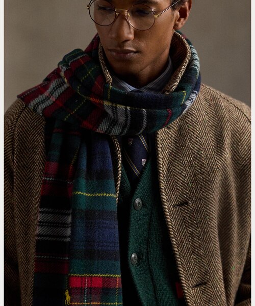 パッチワーク チェック ウールブレンド マフラー｜ポロ ラルフ