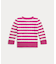 (ベビー)ストライプド ミニケーブル コットン カーディガン