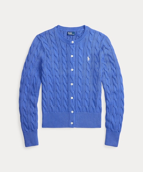 ケーブルニット コットン クルーネック カーディガン｜ポロ ラルフ