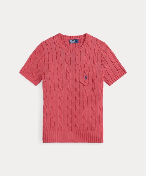 コットンケーブルショートスリーブセーター POLO RALPH LAUREN（ポロ・ラルフローレン） ニット セーター ケーブル