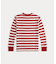 (ボーイズ 8才～20才)ストライプド コットン ロングスリーブ Tシャツ