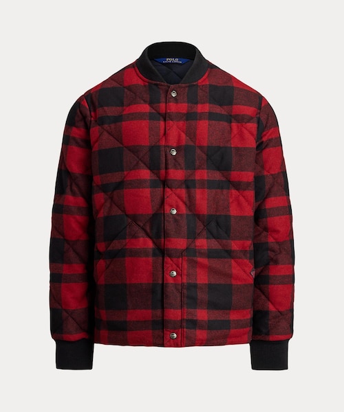 ラルフローレン赤✖️黒のチェックバッファローウールポンチョレディースフリーサイズ バッファロー チェック ウールブレンド ジャケット｜ポロ ラルフ