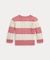 (ベビー)ストライプド ケーブル コットン カーディガン