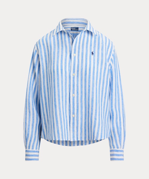 ワイド クロップド ギンガム リネン シャツ｜ポロ ラルフ ローレンの