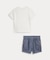 (ベビー)ロゴ コットン Tシャツ & シャンブレー カーゴ ショートパンツ