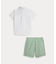 (ベビー)ニット オックスフォード シャツ & シアサッカー ショートパンツ