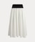 コントラストウエストバンド Aライン スカート