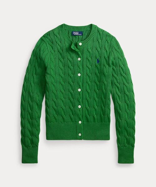 Ralph Lauren ケーブルニット コットン カーディガン XS グリーン RALPH LAUREN｜ケーブルニット コットン カーディガン | Rakuten