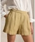 プリーテッド デラヴェ リネン ショートパンツ