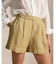 プリーテッド デラヴェ リネン ショートパンツ