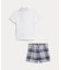 (ベビー)コットン ポロシャツ & チェック リネン ショートパンツ