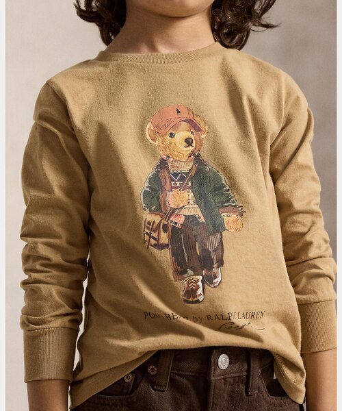 ボーイズ 2才～7才)Polo ベア コットン ロングスリーブ Tシャツ｜ポロ