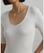 リブニット コットンブレンド エルボースリーブ Tシャツ