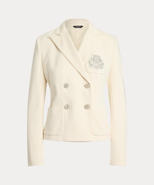[Ralph Lauren] ブリオン ジャカード ブレザー ホワイト ブリオン ダブルブレステッド ジャカード ブレザー｜ローレン