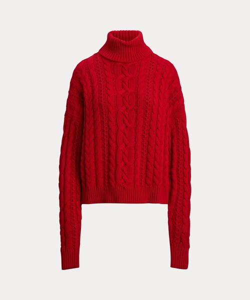 ケーブルニット タートルネック セーター｜ローレン ラルフ