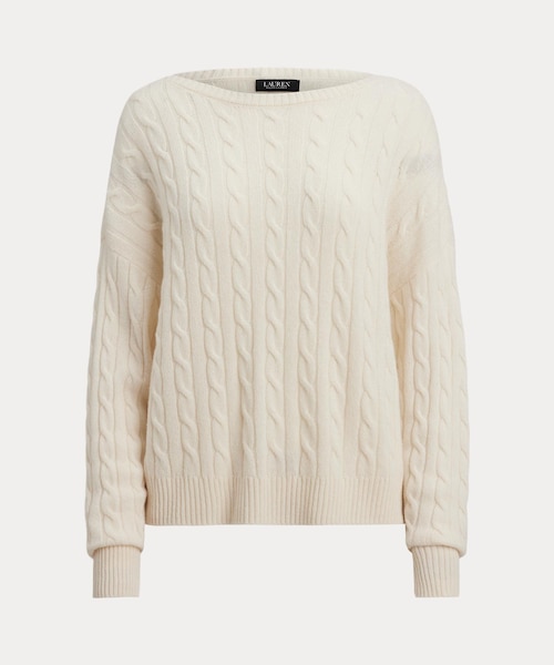 ケーブルニット ウールカシミヤ セーター｜ローレン ラルフ