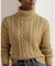 メタリック ケーブルニット タートルネック セーター