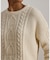 ケーブルニット コットン クルーネック セーター