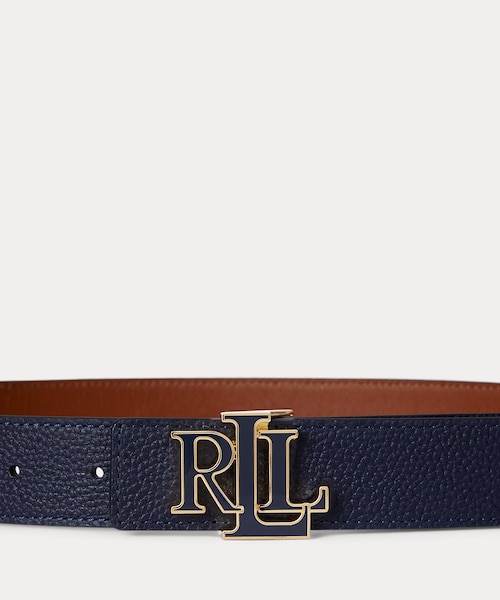 ロゴ リバーシブル ペブルド レザー ベルト｜ローレン ラルフ ローレン